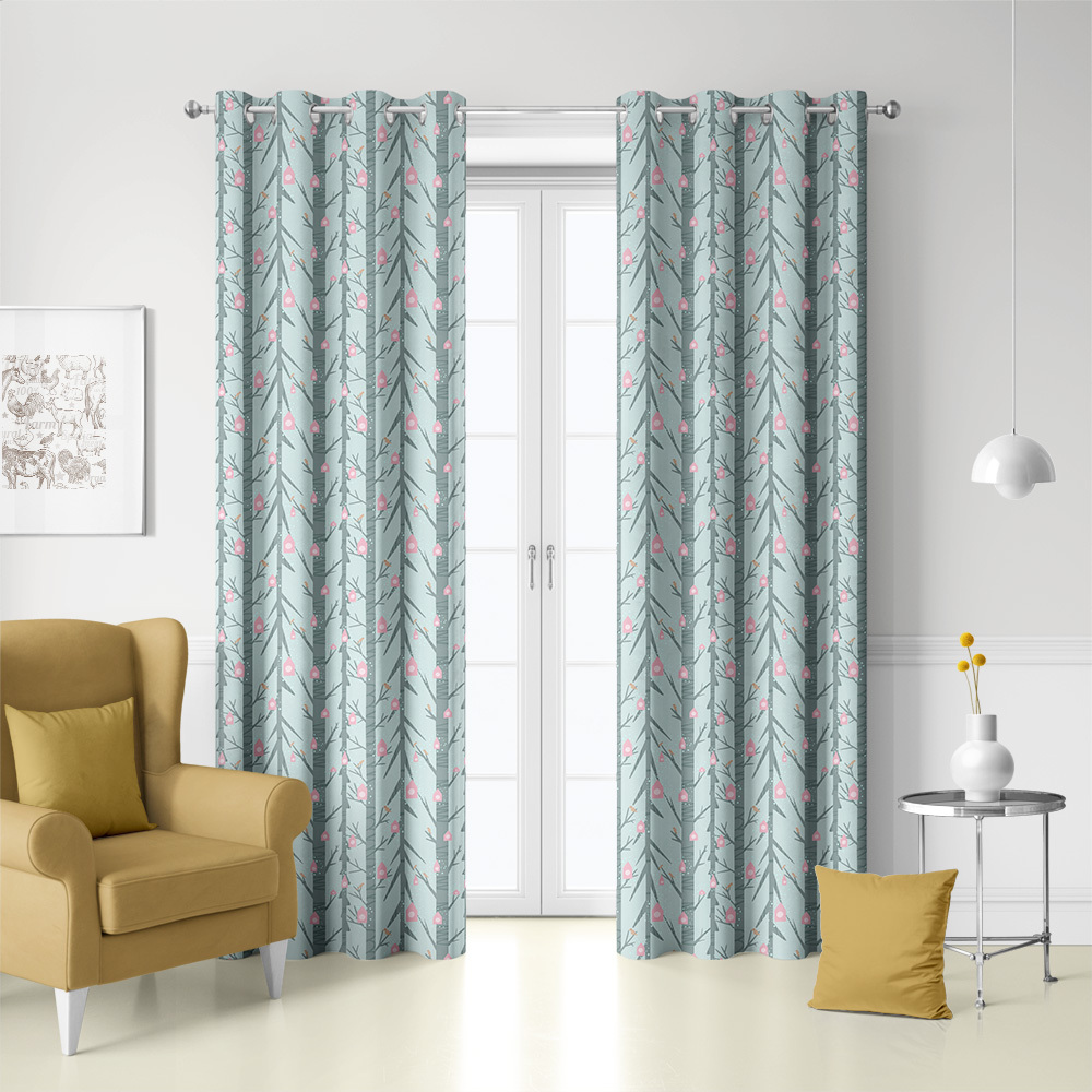 Curtain – Creeping Botanical Pink Birdhouse Garden