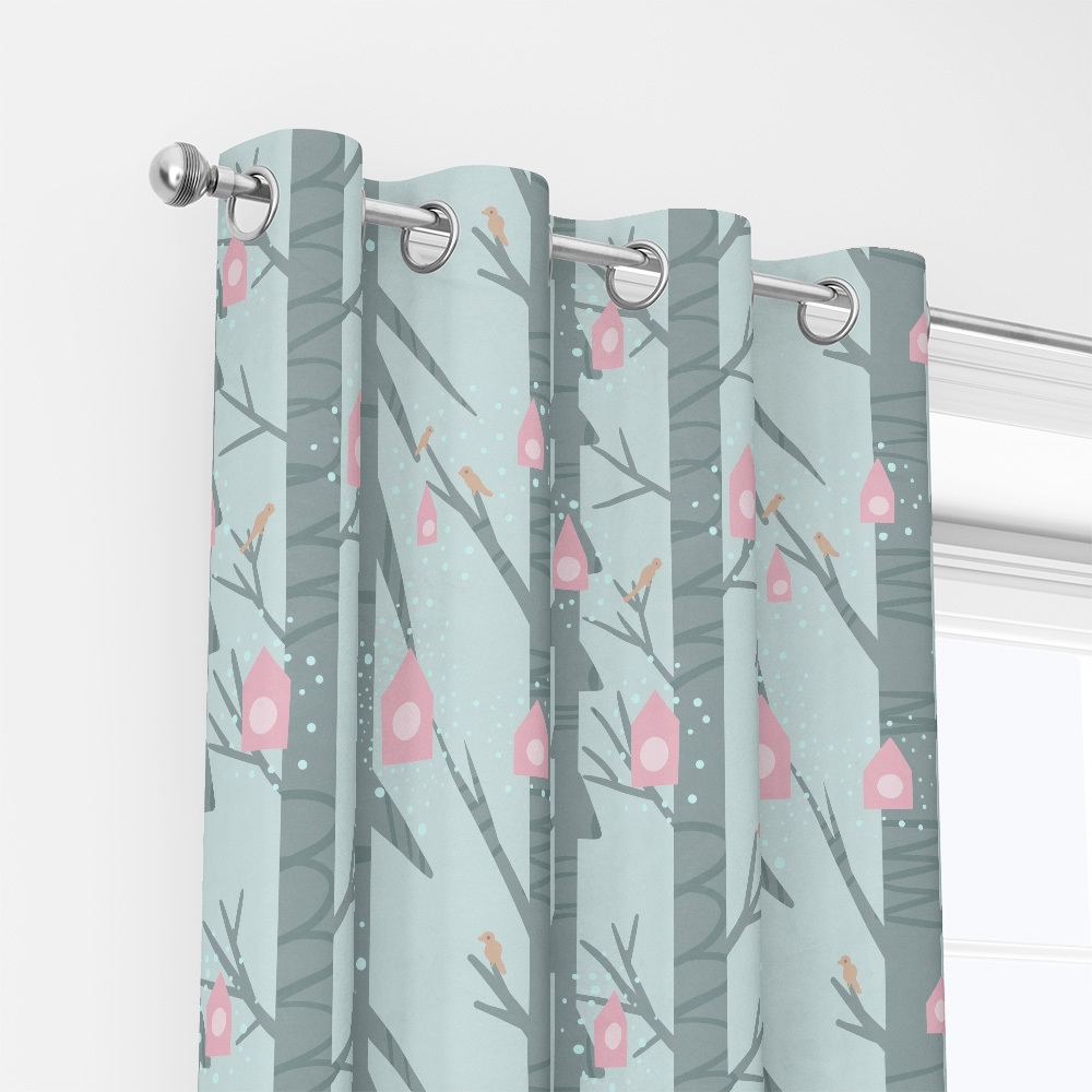 Curtain – Creeping Botanical Pink Birdhouse Garden