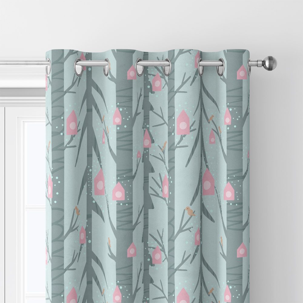 Curtain – Creeping Botanical Pink Birdhouse Garden