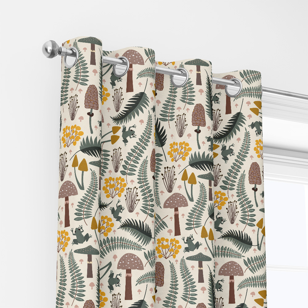 Curtain – Forest Frog & Mushroom Woodland Print