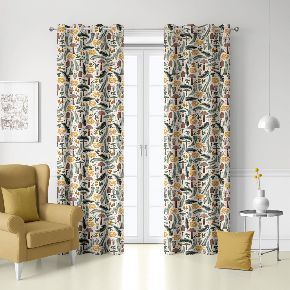 Curtain – Forest Frog & Mushroom Woodland Print
