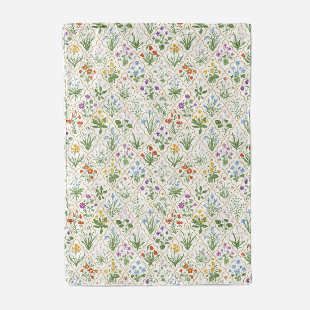 Throw Blanket – Millefleurs Colorful Floral Pattern