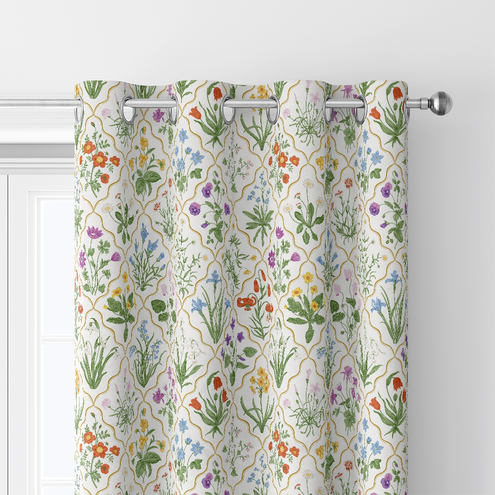 Curtain – Millefleurs Colorful Floral Pattern