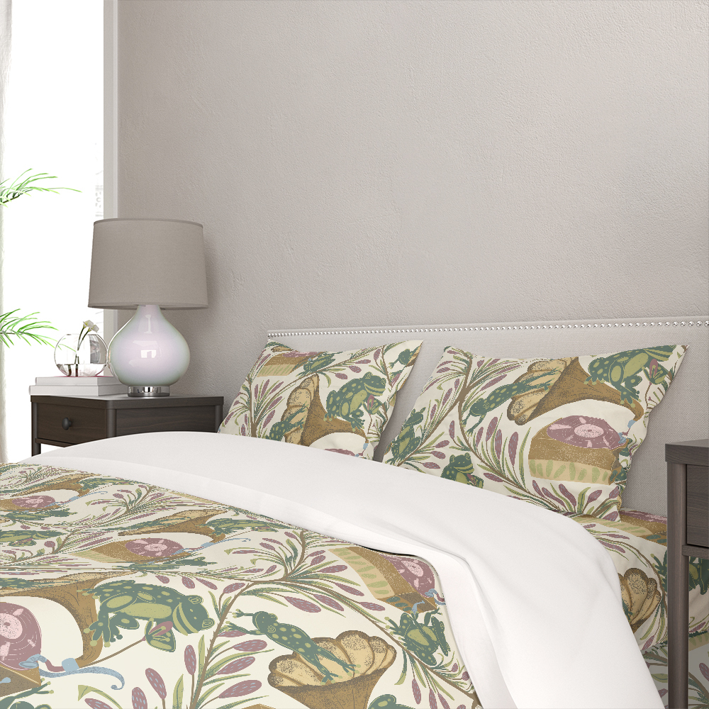 Bedding Set – Whimsical Musical Frog Band Cattail Meadow