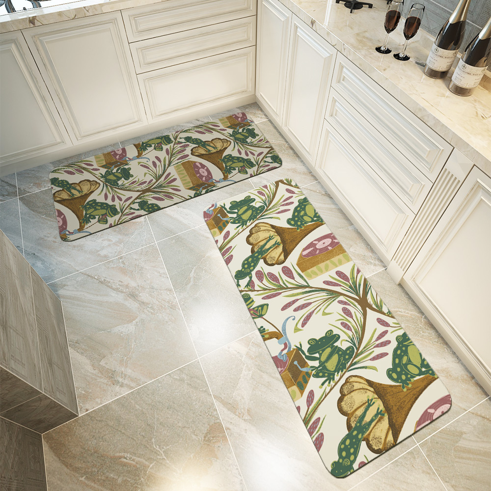 Kitchen Floor Mats – Whimsical Musical Frog Band Cattail Meadow