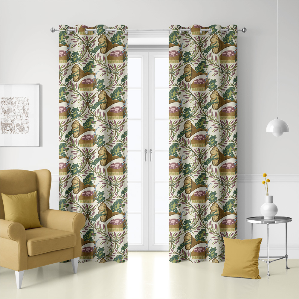 Curtain – Whimsical Musical Frog Band Cattail Meadow