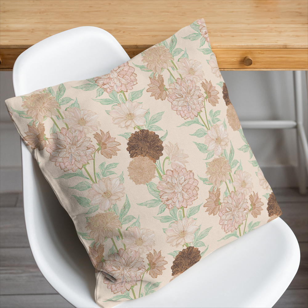 Throw Pillow – Elegant Abstract Floral Botanical Print