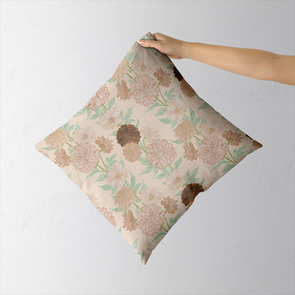 Throw Pillow – Elegant Abstract Floral Botanical Print