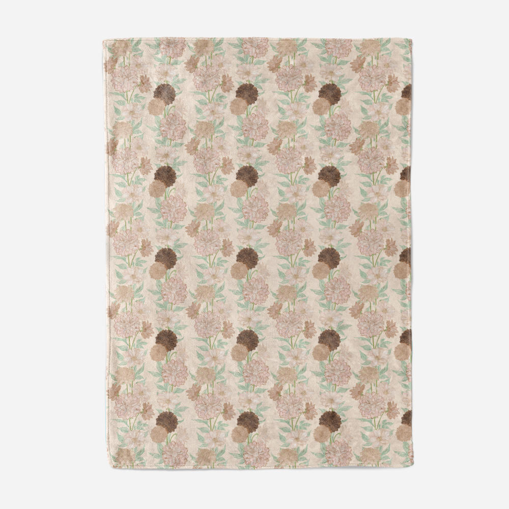 Throw Blanket – Elegant Abstract Floral Botanical Print