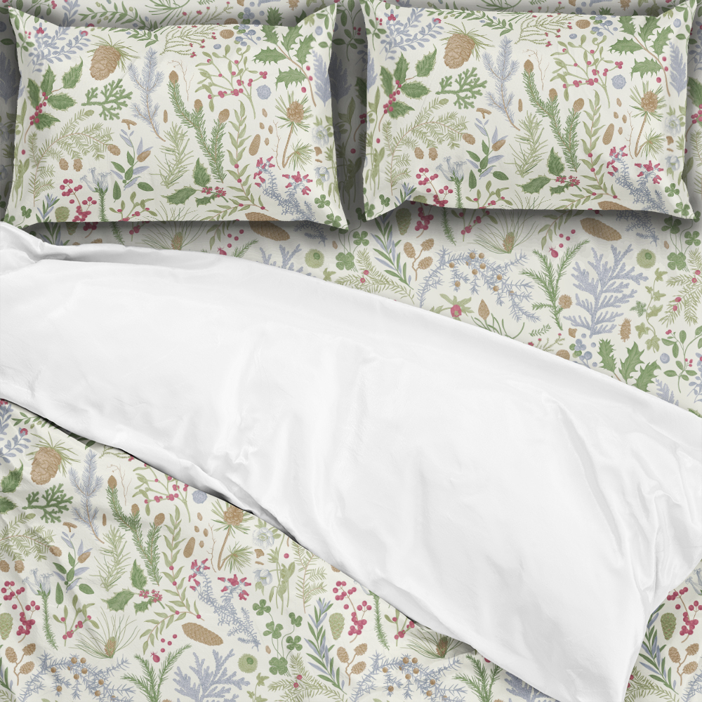 Bedding Set – Vintage Christmas Botanical Print