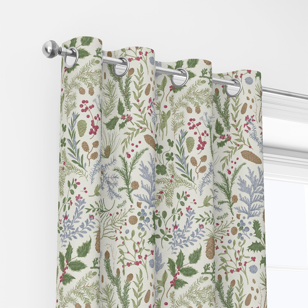 Curtain – Vintage Christmas Botanical Print