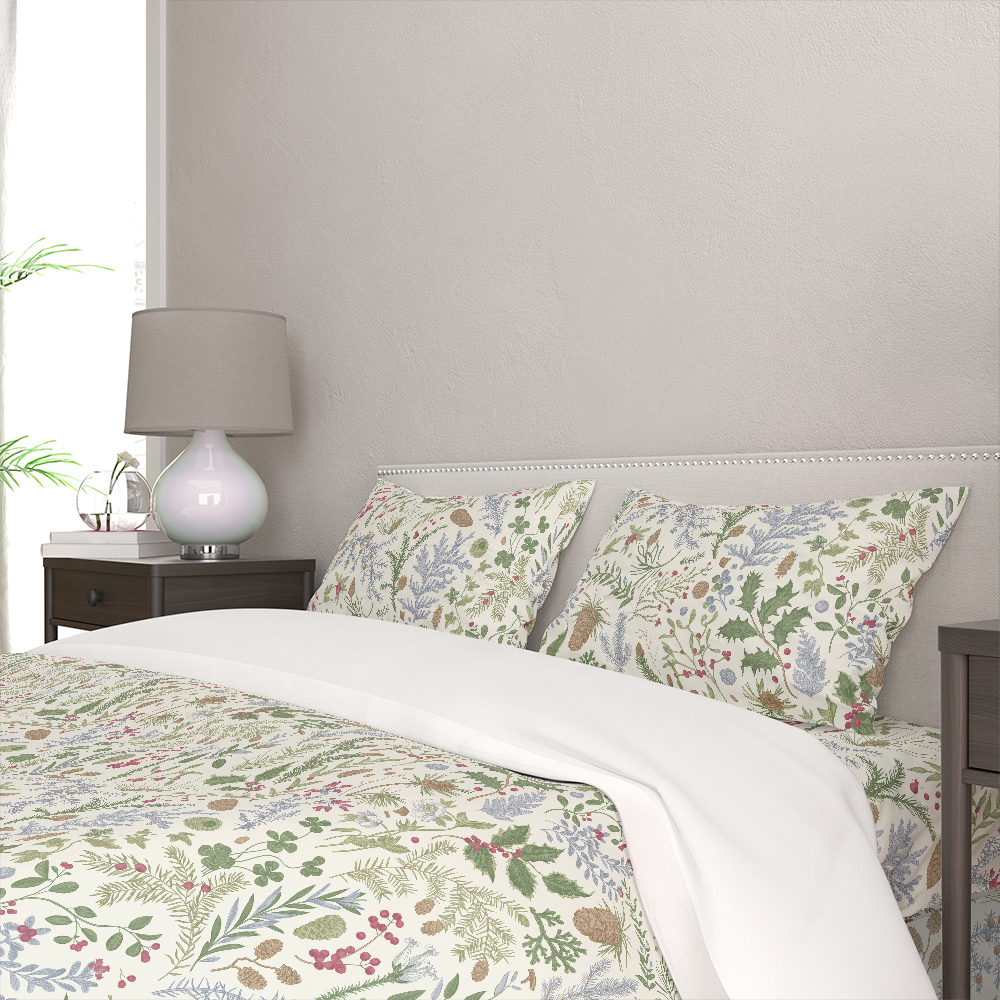 Bedding Set – Vintage Christmas Botanical Print