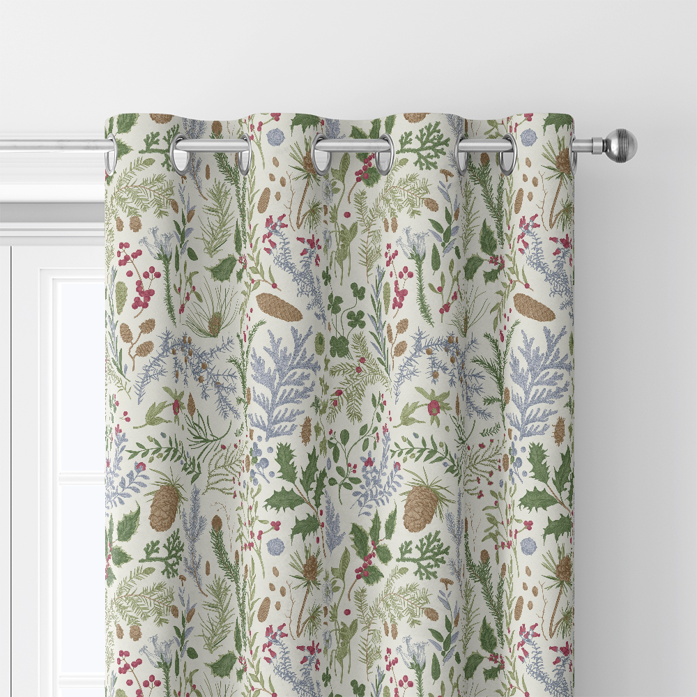 Curtain – Vintage Christmas Botanical Print