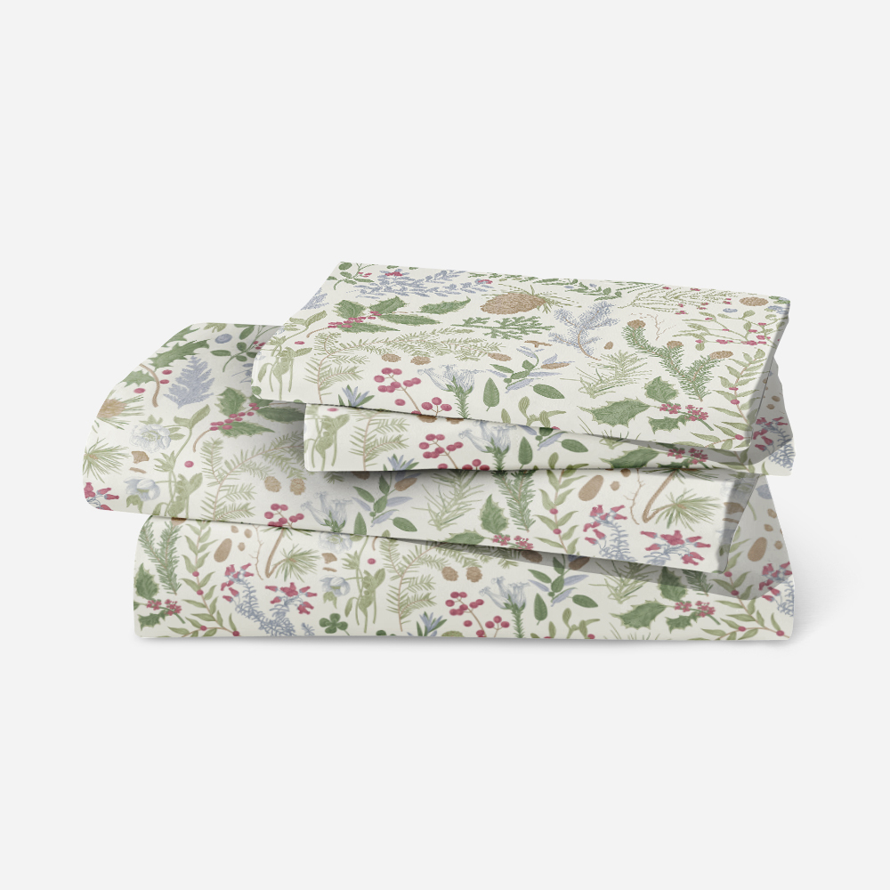 Bedding Set – Vintage Christmas Botanical Print