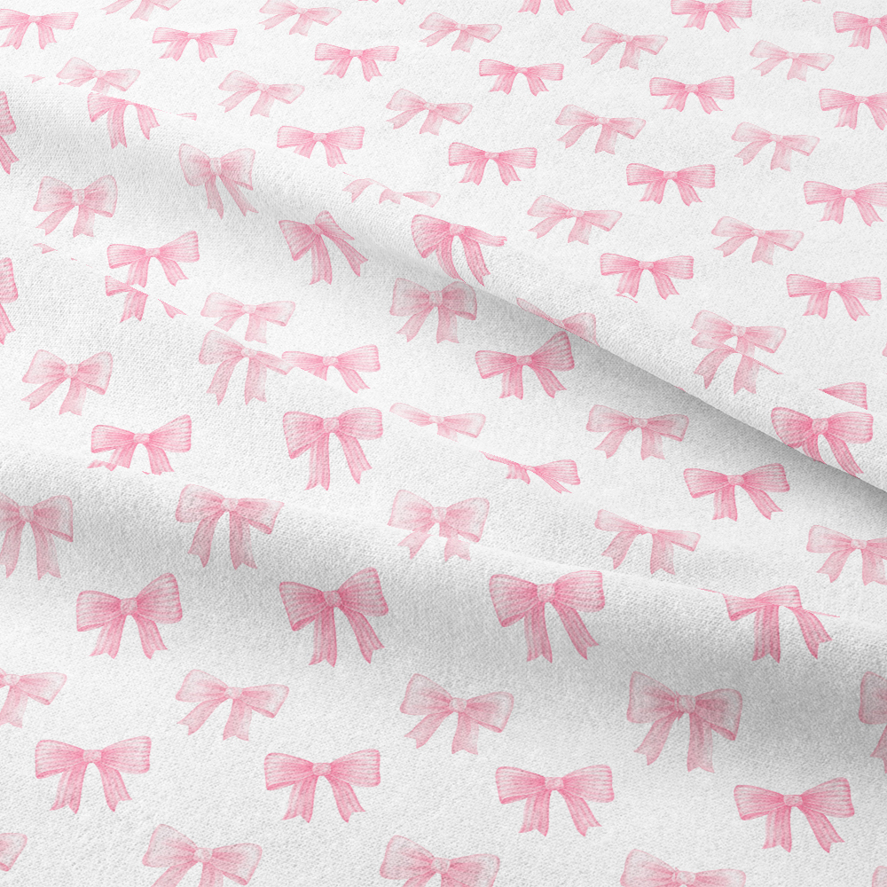 Cute Light Red Watercolor Bow And Heart Seamless Pattern - Custom Print Fabrics