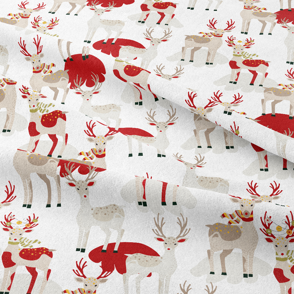 Christmas Deer Winter Seamless Pattern | Custom Print Fabrics