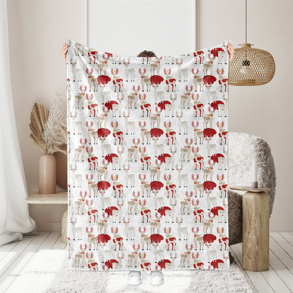 Christmas Deer Winter Seamless Pattern | Custom Print Fabrics