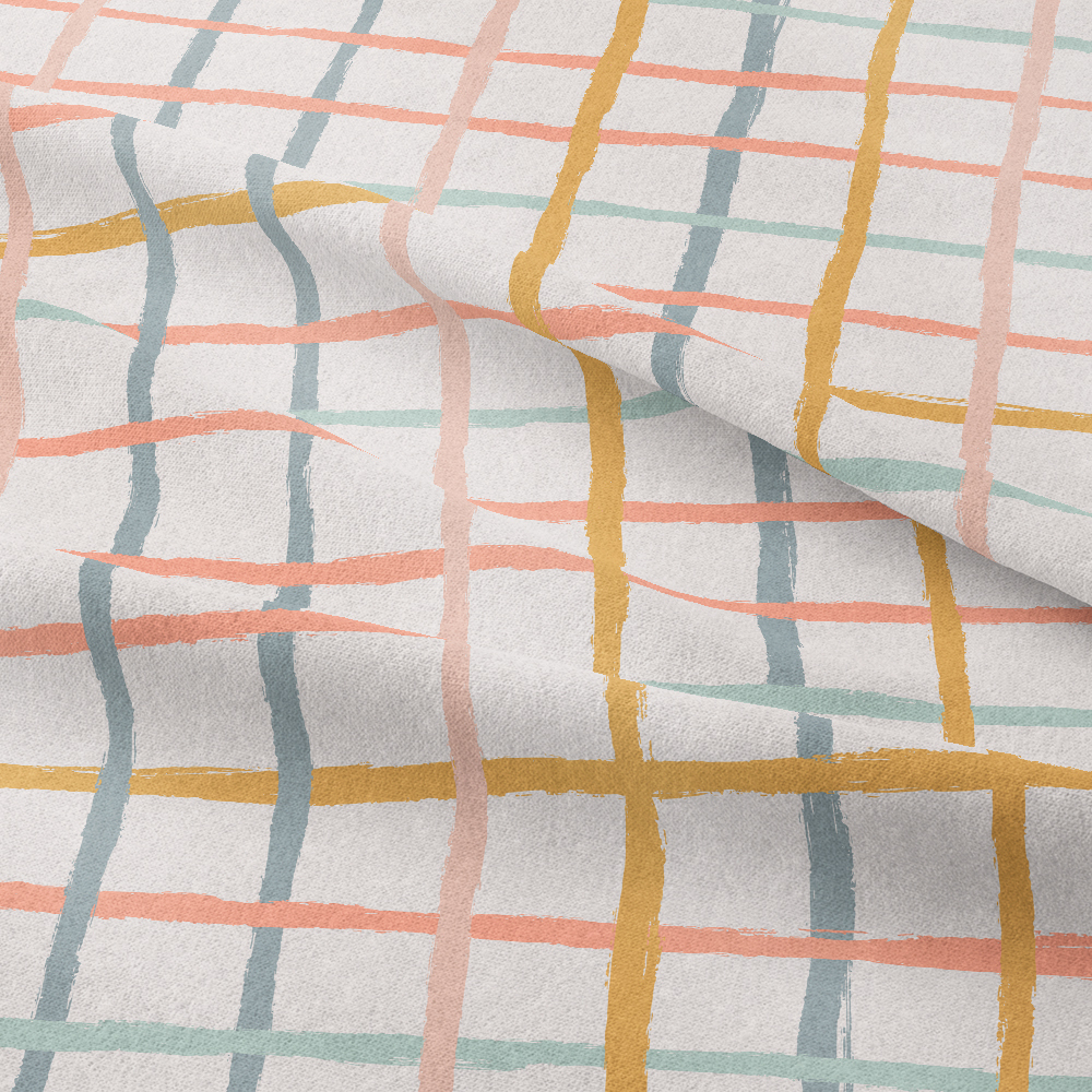 Colorful Hand Drawn Checkered Graffiti Seamless Pattern - Custom Print Fabrics