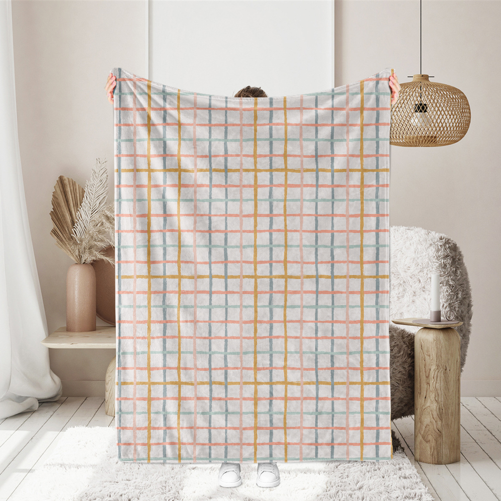 Colorful Hand Drawn Checkered Graffiti Seamless Pattern - Custom Print Fabrics