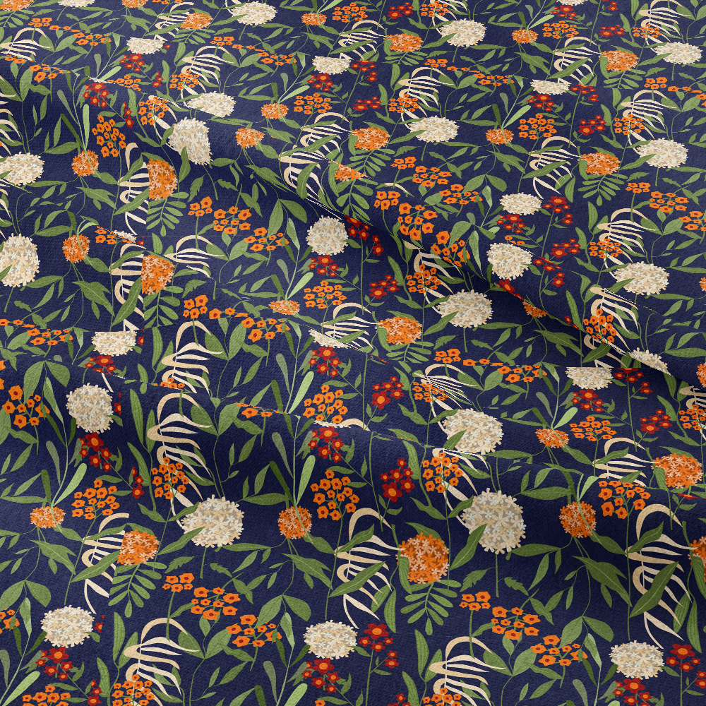Abstract Vintage Liberty Floral Fabric with Modern Botanical Floral – Custom Print Fabrics
