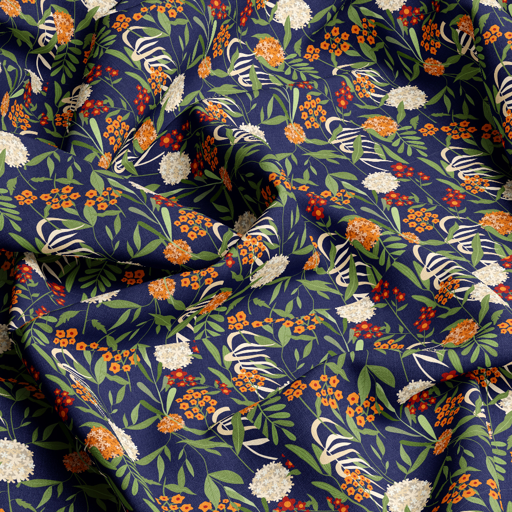 Abstract Vintage Liberty Floral Fabric with Modern Botanical Floral – Custom Print Fabrics