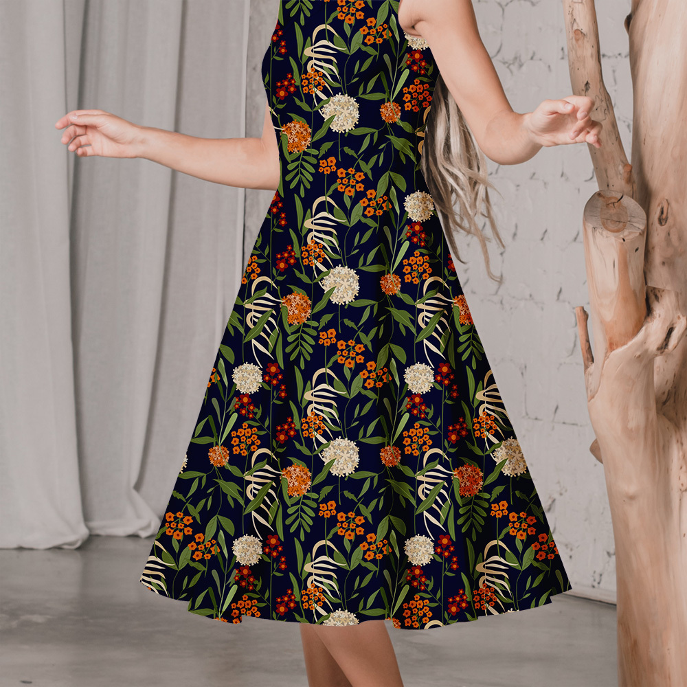 Abstract Vintage Liberty Floral Fabric with Modern Botanical Floral – Custom Print Fabrics
