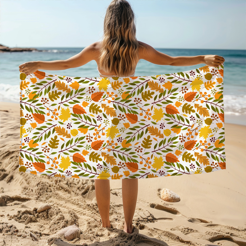 Beach Towel – Whimsical Musical Frog Band Cattail Meadow