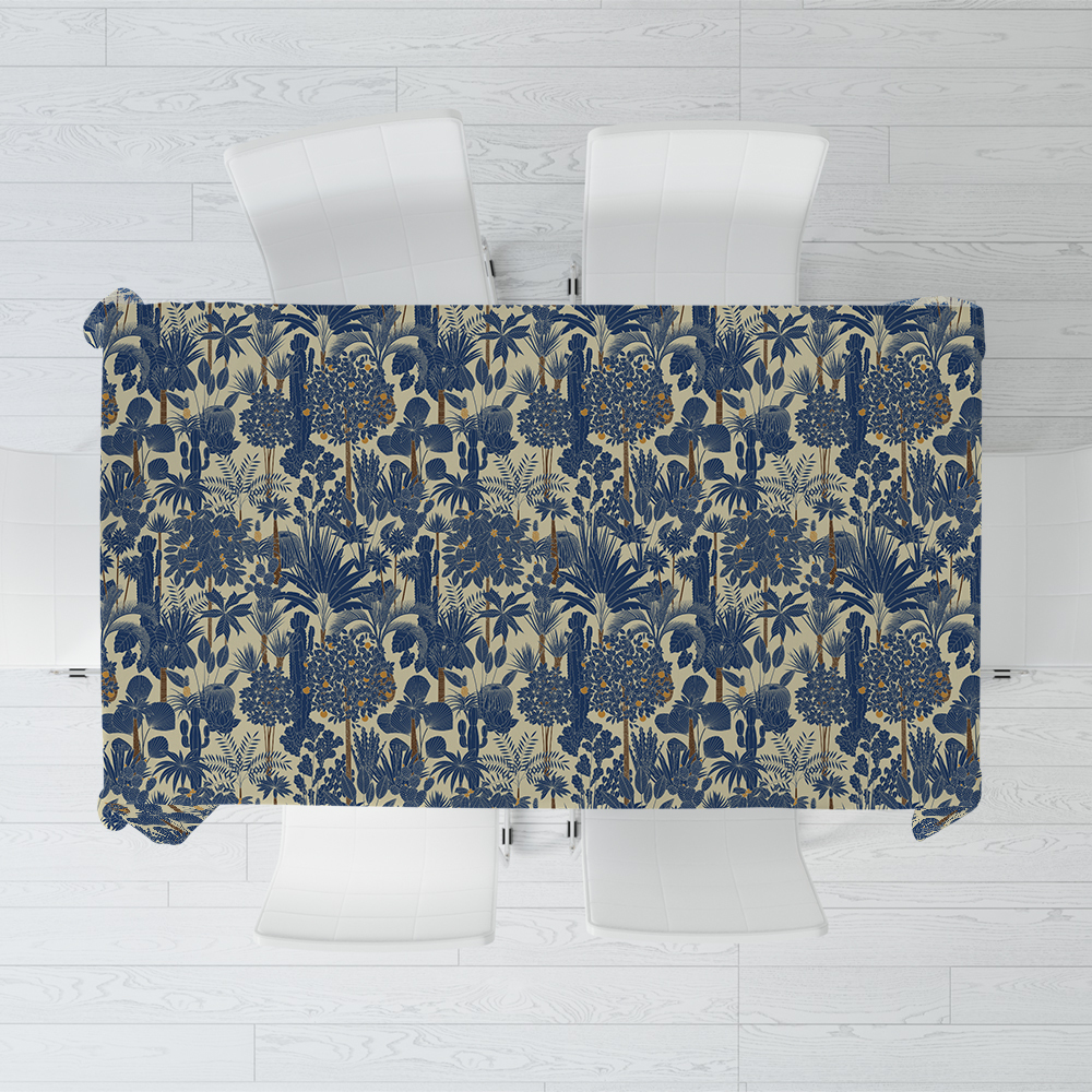 Tablecloth – Retro Oasis Tropical Trees and Palms