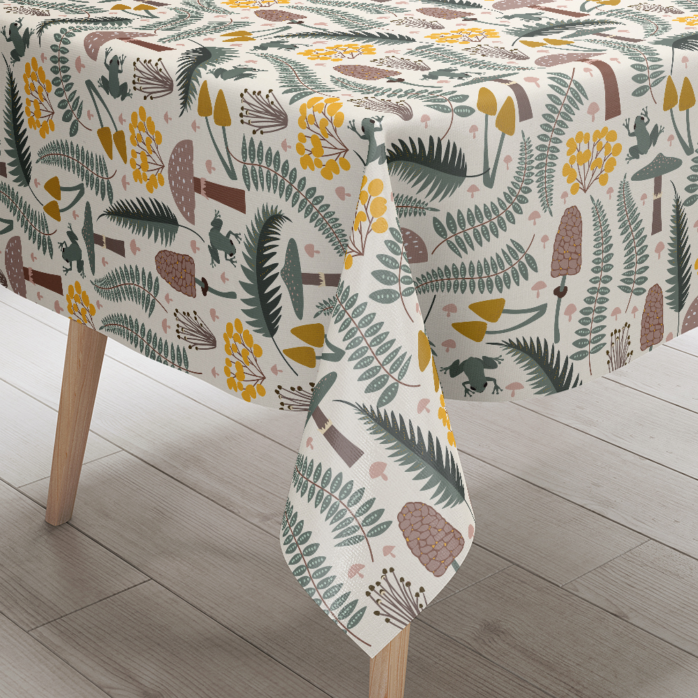 Tablecloth – Forest Frog & Mushroom Woodland Print
