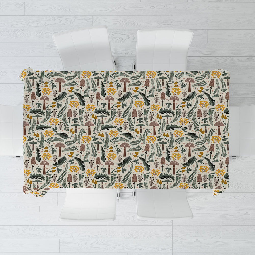 Tablecloth – Forest Frog & Mushroom Woodland Print
