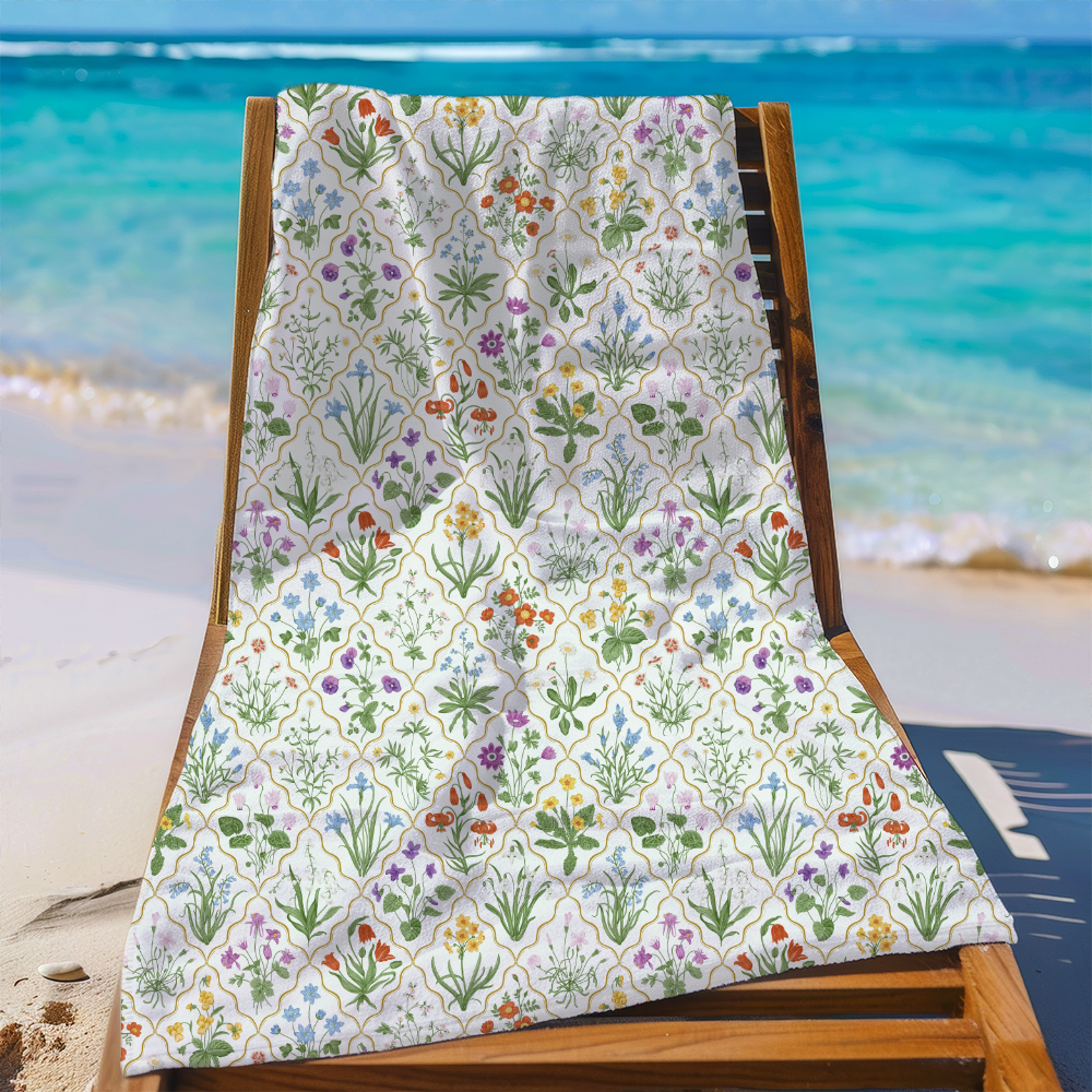 Beach Towel – Millefleurs Colorful Floral Pattern