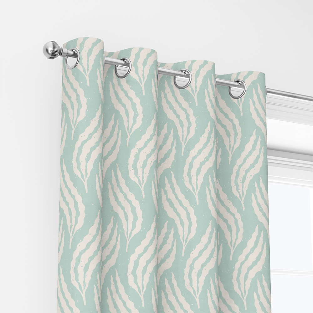 Curtain – Pastel Blue Underwater Seaweed Ocean Pattern