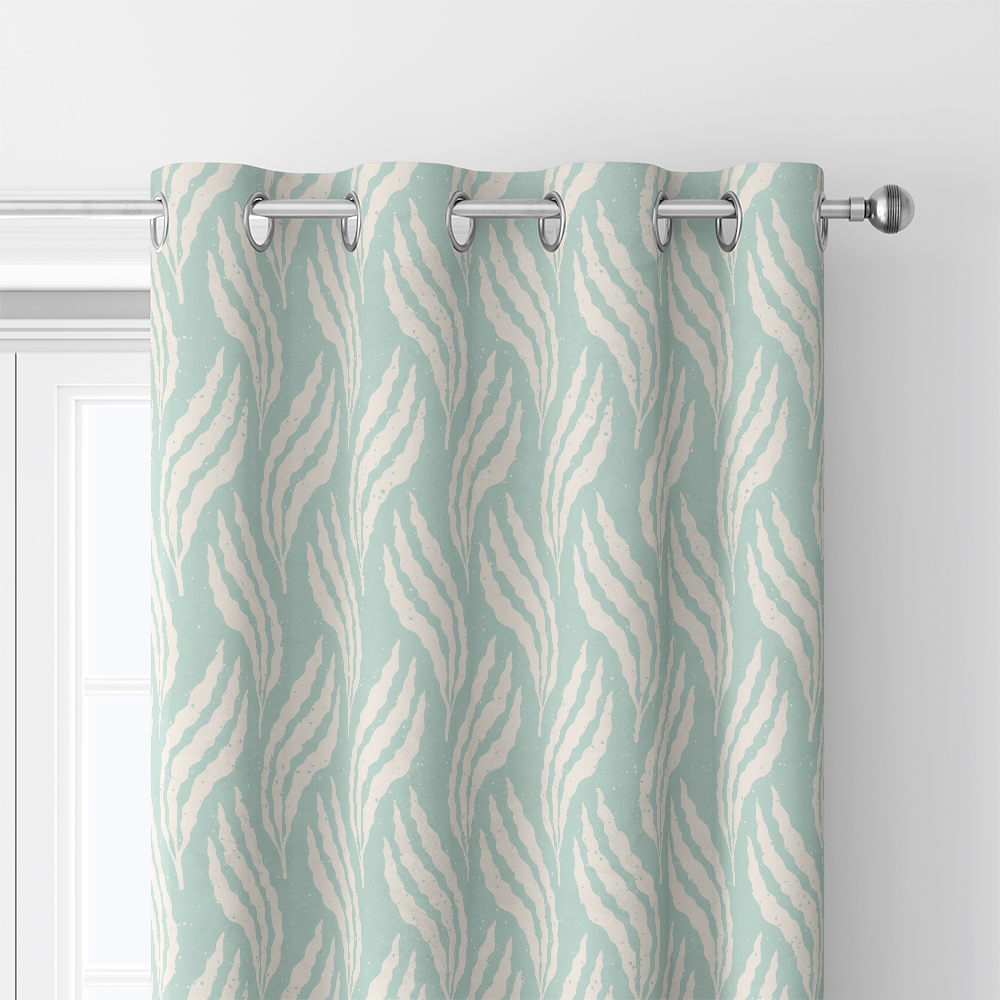 Curtain – Pastel Blue Underwater Seaweed Ocean Pattern