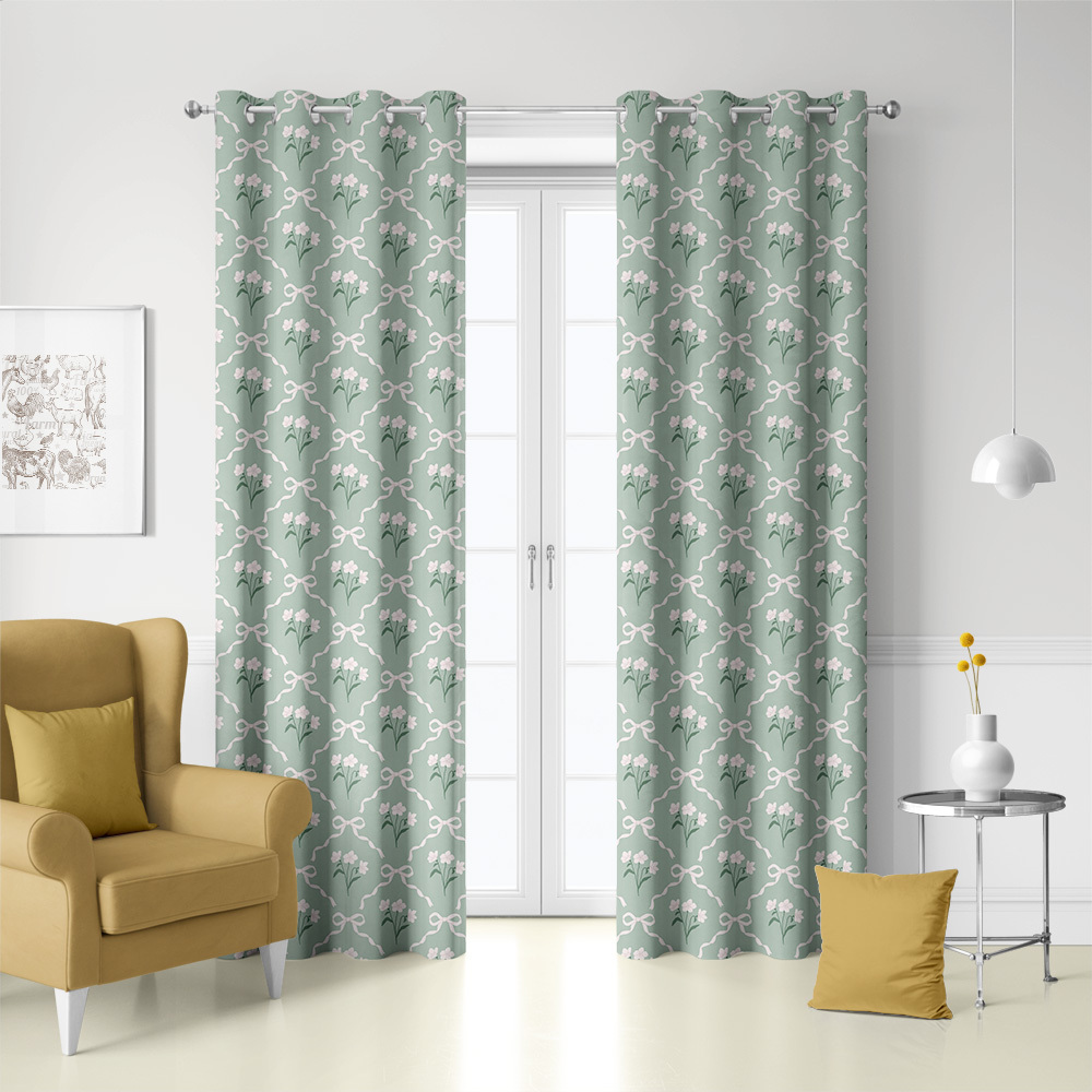 Curtain – Cottage Garden Bow & Floral Pattern
