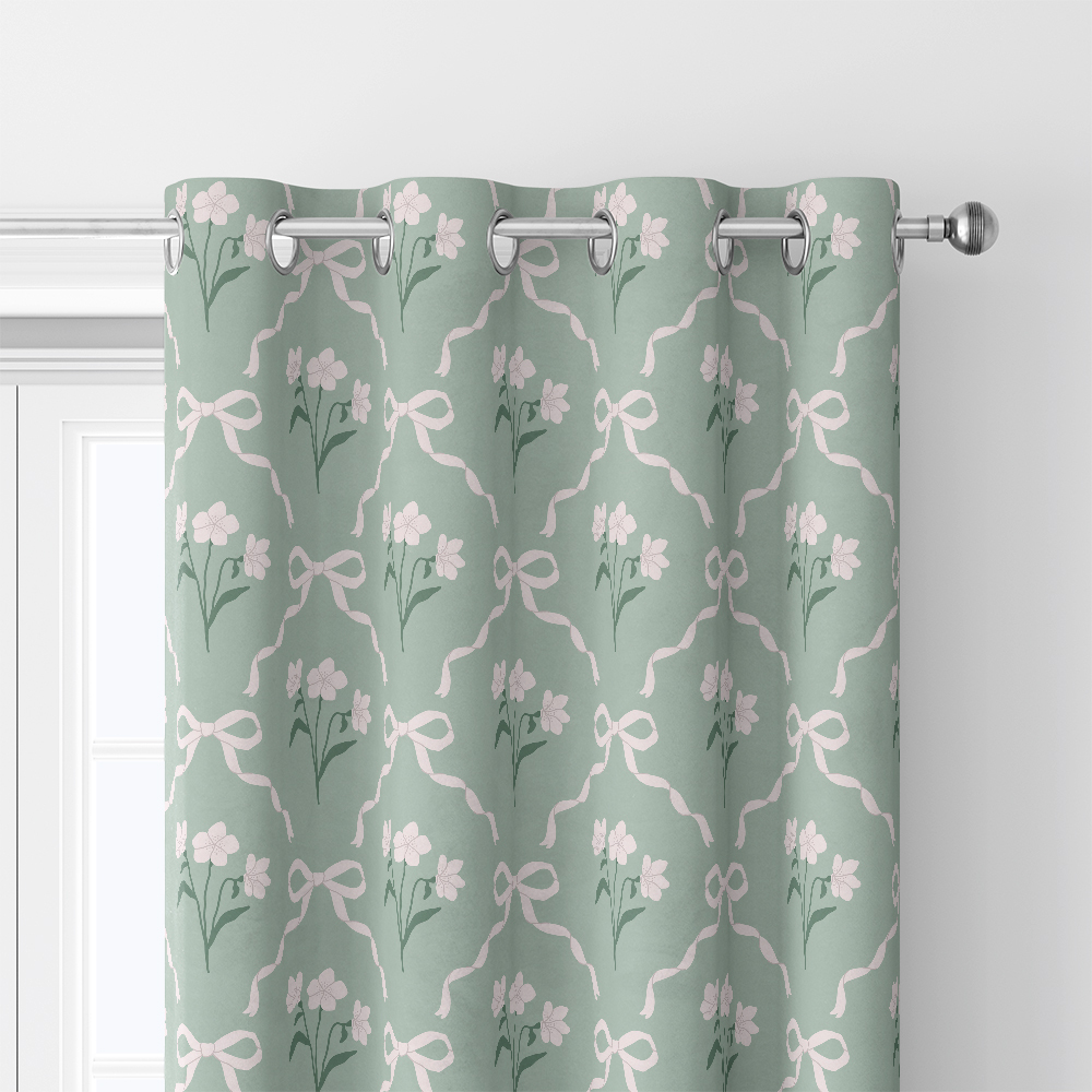 Curtain – Cottage Garden Bow & Floral Pattern