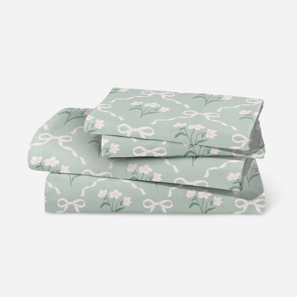 Bedding Set – Cottage Garden Bow & Floral Pattern