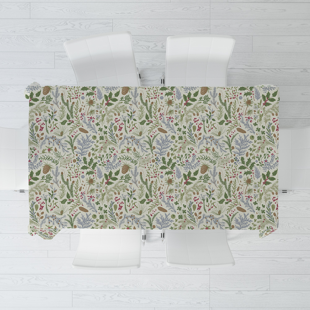 Tablecloth – Vintage Christmas Botanical Print