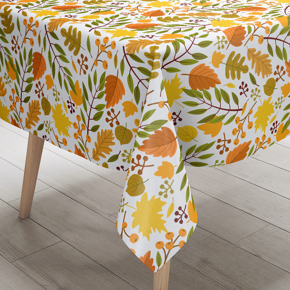 Tablecloth – Golden Autumn Yellow Orange Leaves
