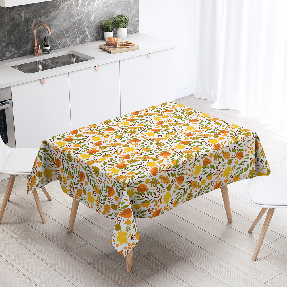 Tablecloth – Golden Autumn Yellow Orange Leaves