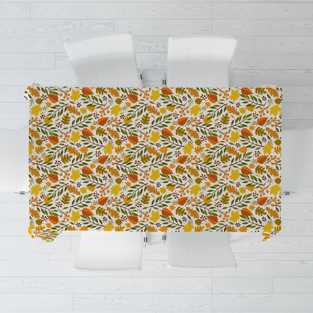 Tablecloth – Golden Autumn Yellow Orange Leaves