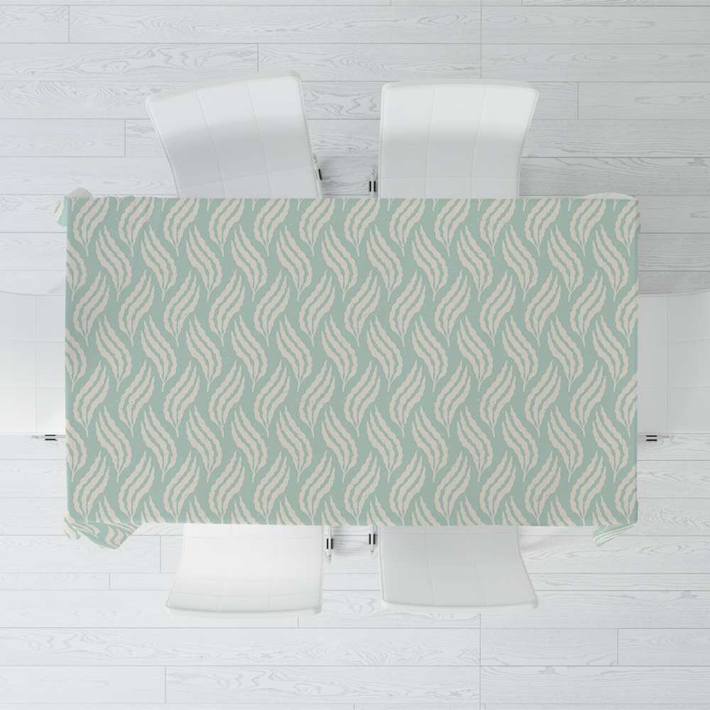 Tablecloth – Pastel Blue Underwater Seaweed Ocean Pattern