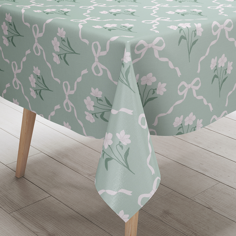 Tablecloth – Cottage Garden Bow & Floral Pattern