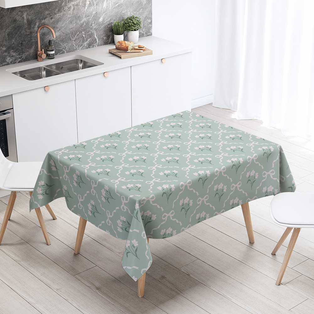 Tablecloth – Cottage Garden Bow & Floral Pattern