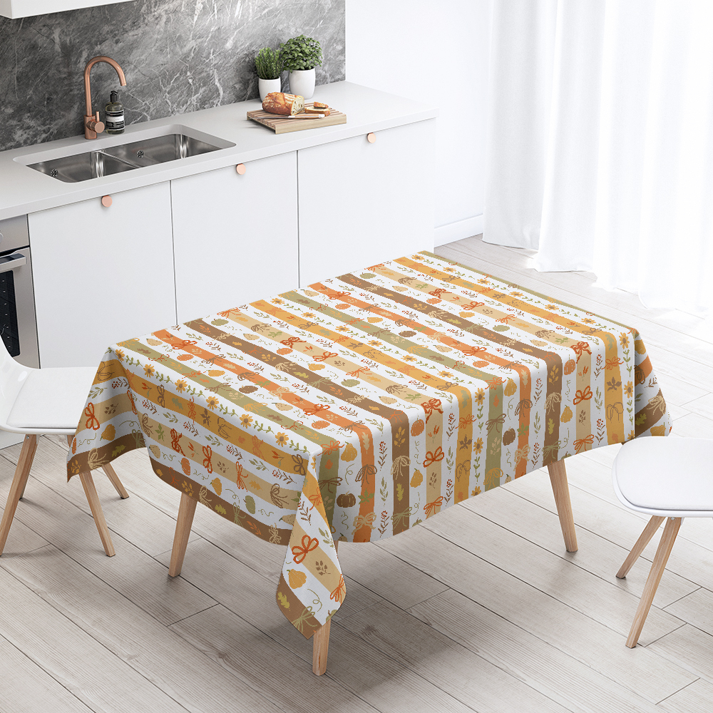 Tablecloth – Cute Fall Pumpkin & Coquette Bow Print