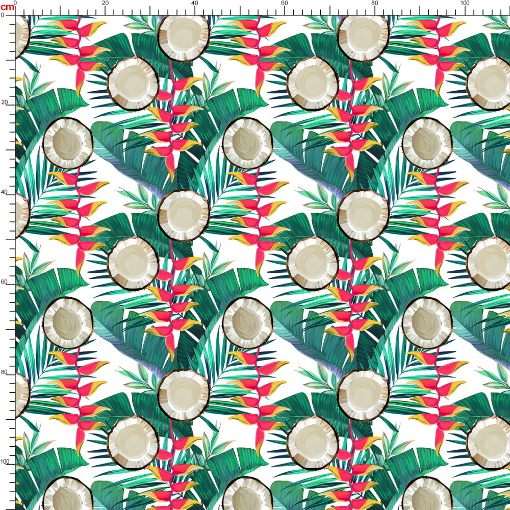 Hawaiian Tropical Flower Fabric | Paradise Botanical Print
