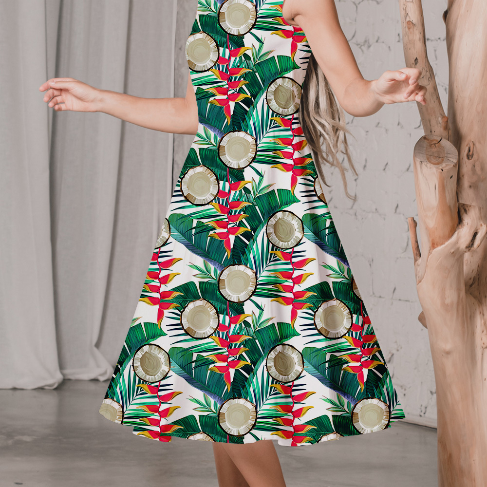 Hawaiian Tropical Flower Fabric | Paradise Botanical Print