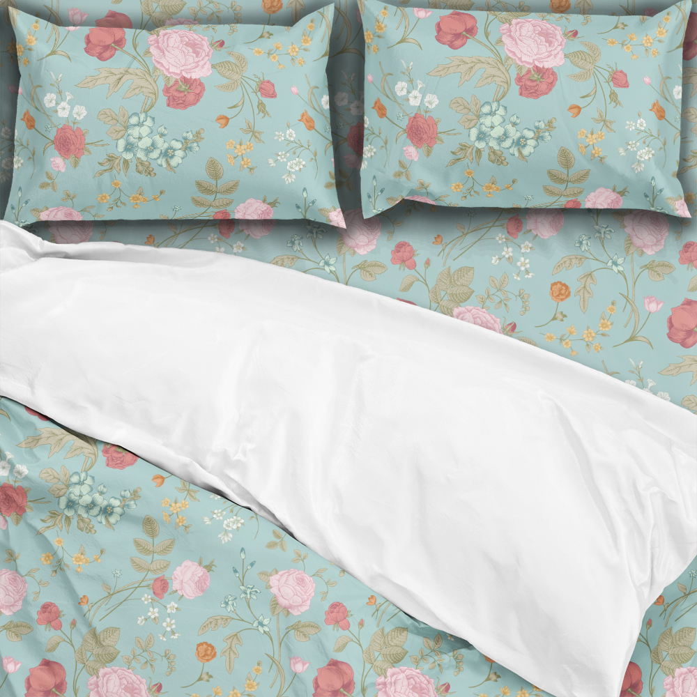 Bedding Set – Vintage Rose Tulip Garden Flowers