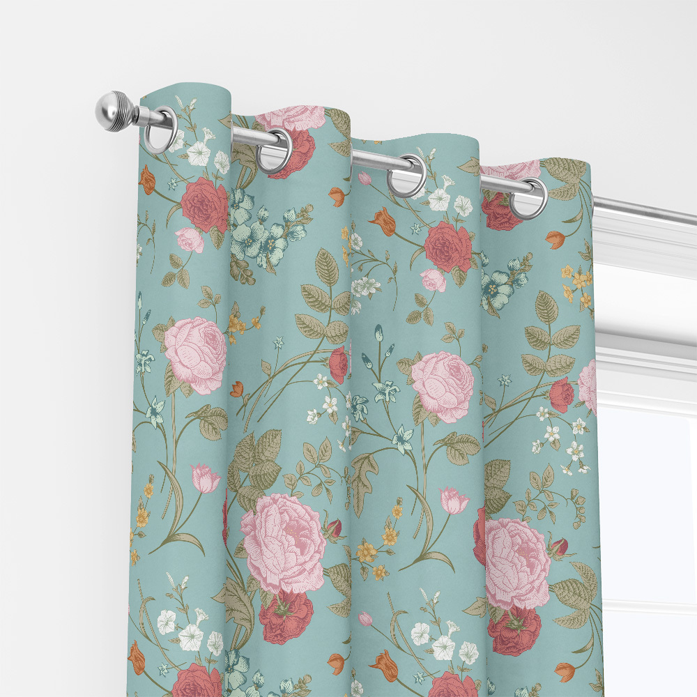 Curtain – Vintage Rose Tulip Garden Flowers