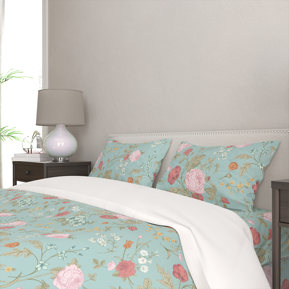 Bedding Set – Vintage Rose Tulip Garden Flowers