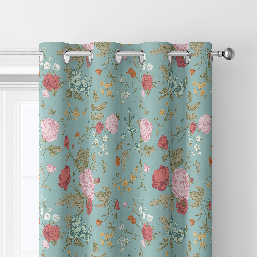 Curtain – Vintage Rose Tulip Garden Flowers